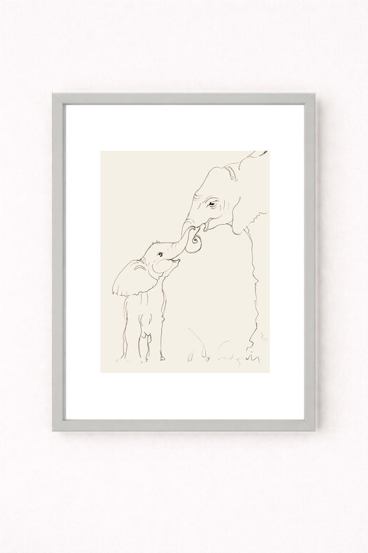 Safe With Me - Elephant – Nursery Wall Art Print | Safari Animal Baby Room Decor