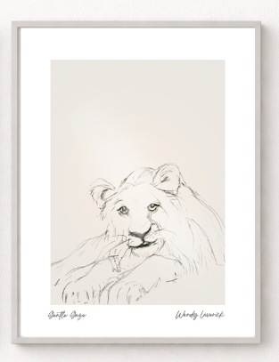 Gentle Gaze - Lion – Nursery Wall Art Print | Safari Animal Baby Room Decor