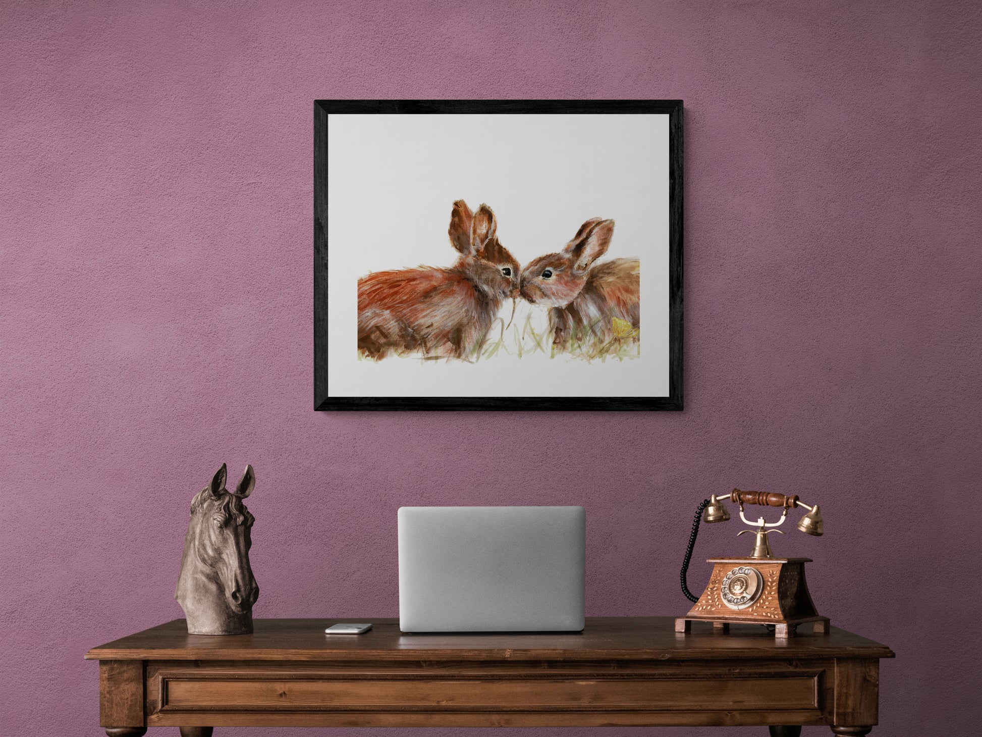 Framed Print Hazel and Bluebell the Rabbits image 0