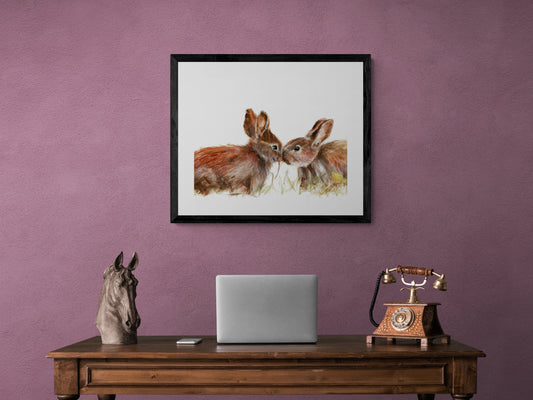 Framed Print Hazel and Bluebell the Rabbits image 0