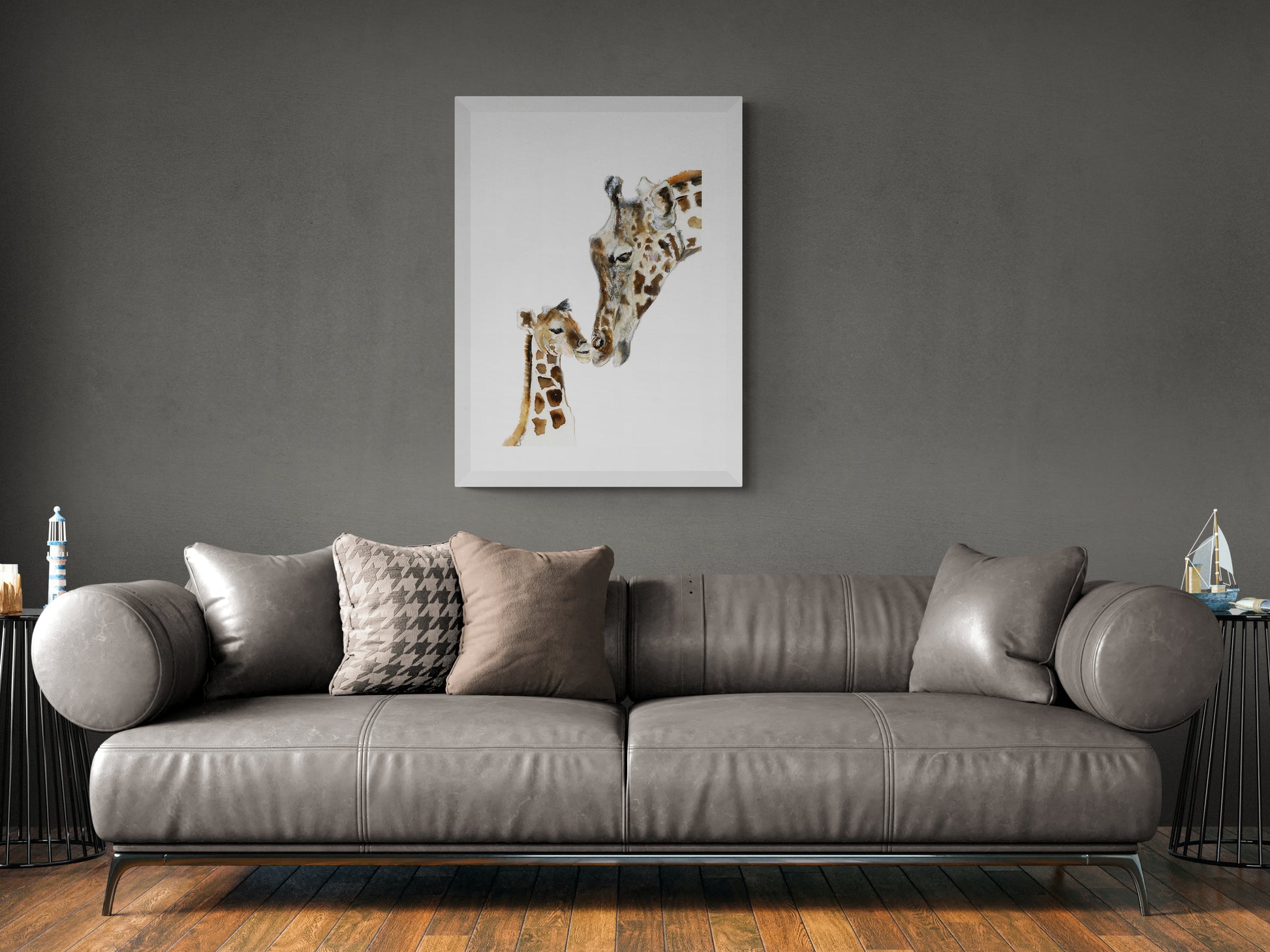 Framed Print Lara & Baby Jerry the Giraffes image 3