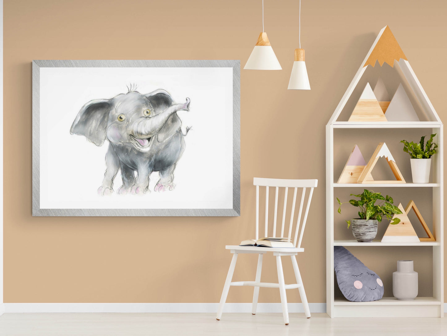 Framed Print Gracie the Elephant - Nursery Prints | Nursery | Elephant | Nursery image 5