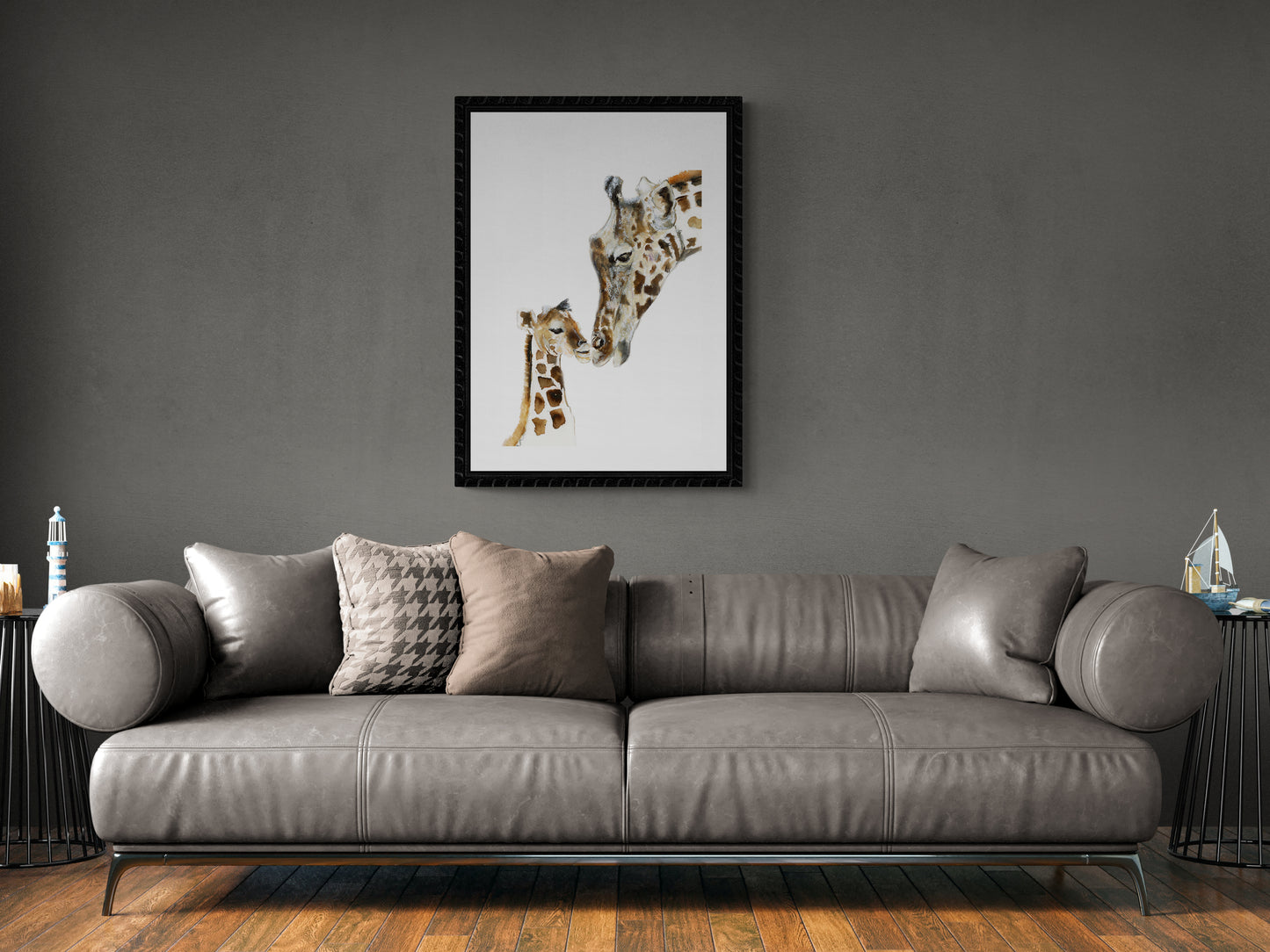 Framed Print Lara & Baby Jerry the Giraffes image 0