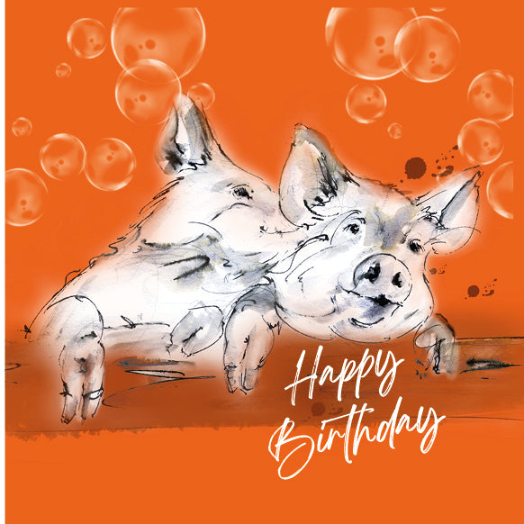Set of 5 Birthday Cards Pigs image 3