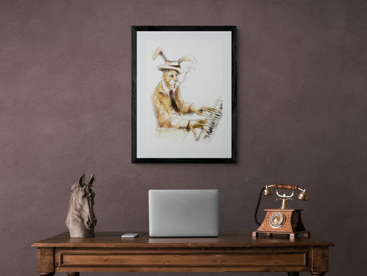 Framed Print Erroll the Hare Jazz Pianist image 0