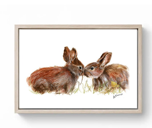 Limited Edition Canvas Print Hazel and Bluebell Bunnies image 0