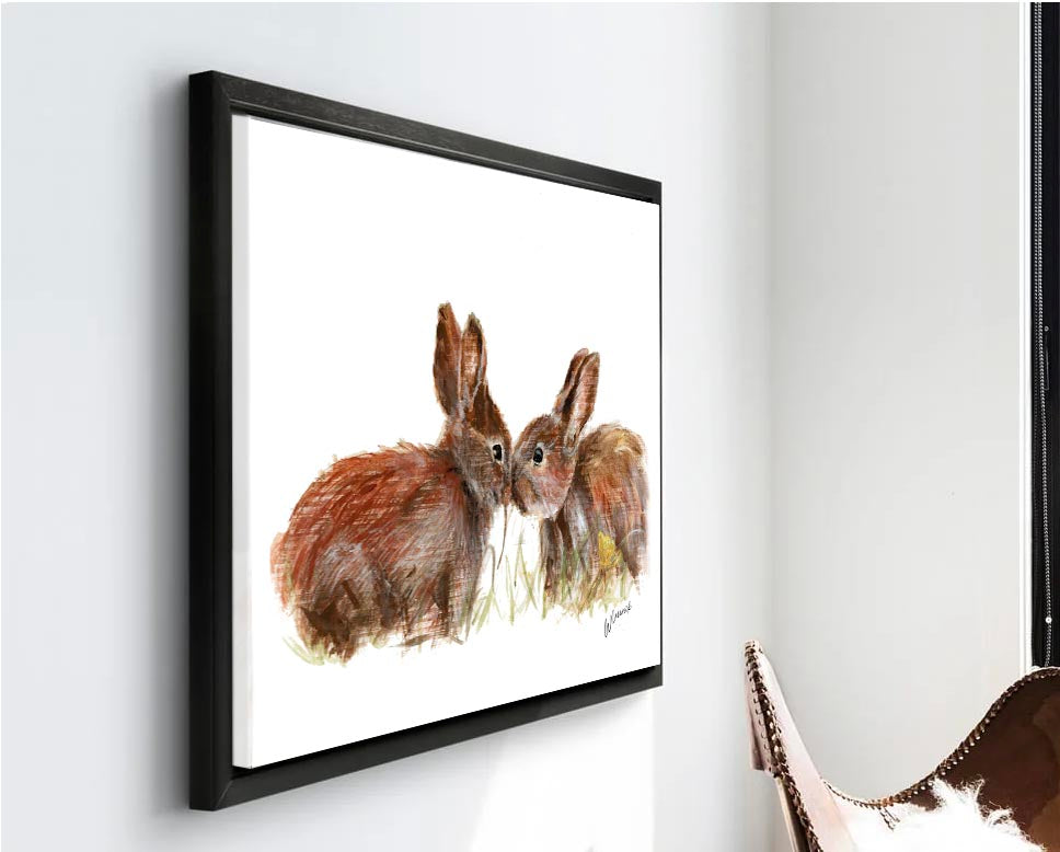 Limited Edition Canvas Print Hazel and Bluebell Bunnies image 2