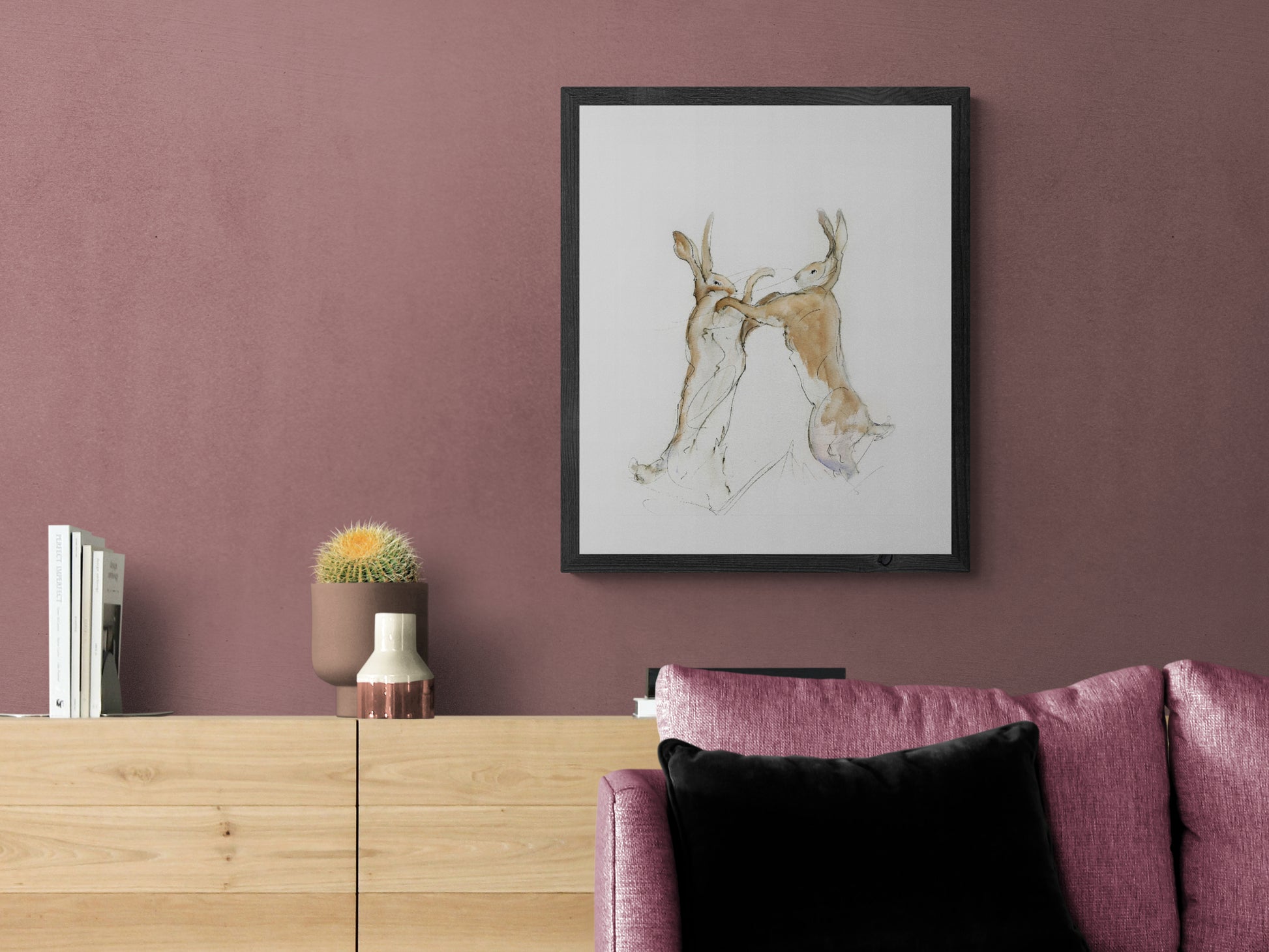 Framed Print Chris and Ben the Boxing Hares image 0