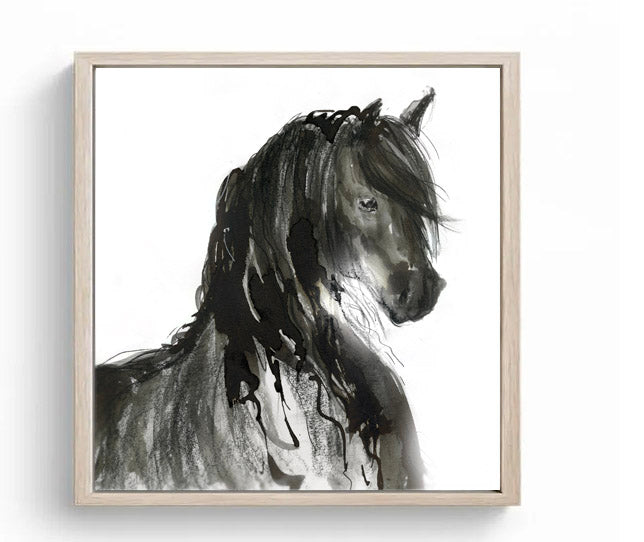 Limited Edition Square Canvas Print Friesian Horse image 2