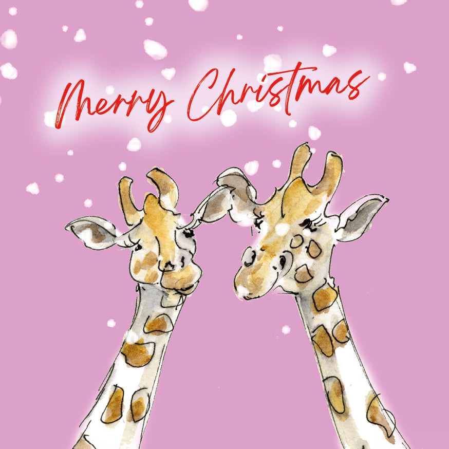 Set of 5 Christmas Cards Giraffes image 2