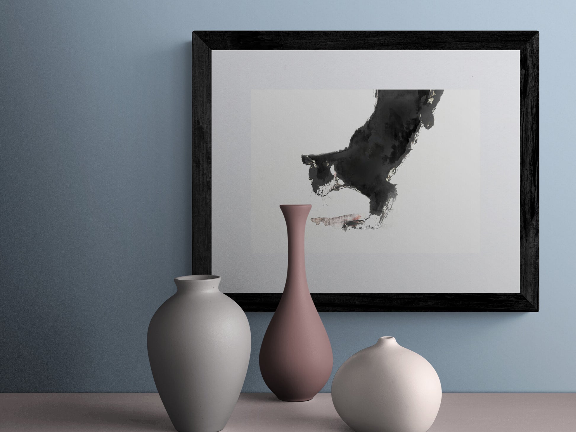 Framed Print Tom the Black and White Cat image 0