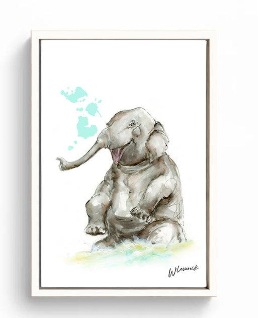 Limited Edition Canvas Print Harry the Happy Elephant image 0