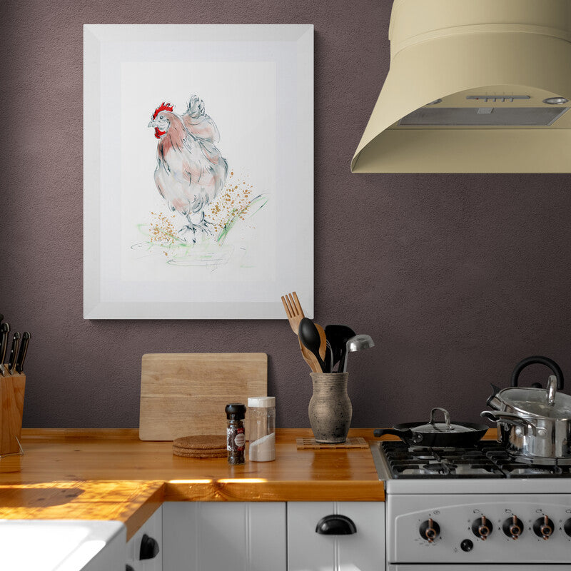 Framed Print Chicken "Muddy Molly,"