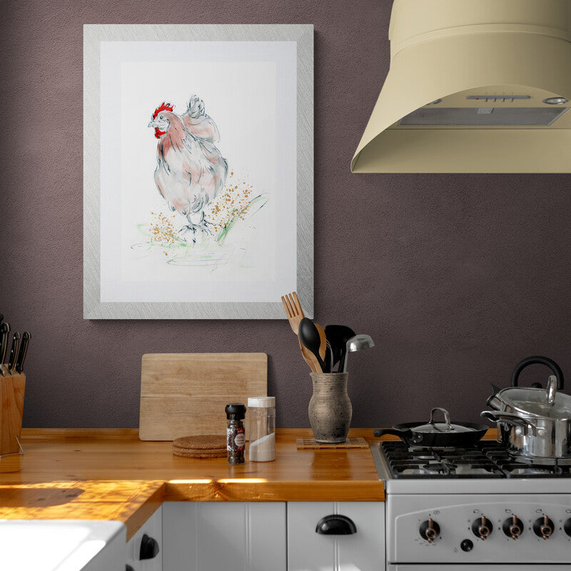 Framed Print Chicken "Muddy Molly,"