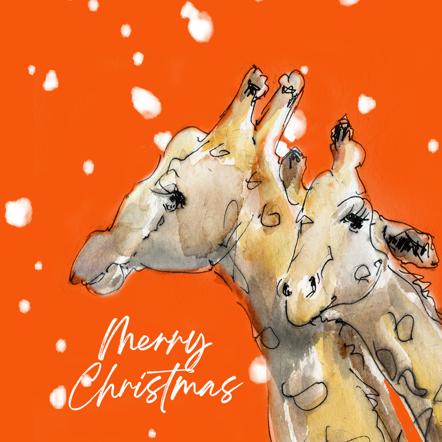 Set of 5 Christmas Cards Giraffes image 3