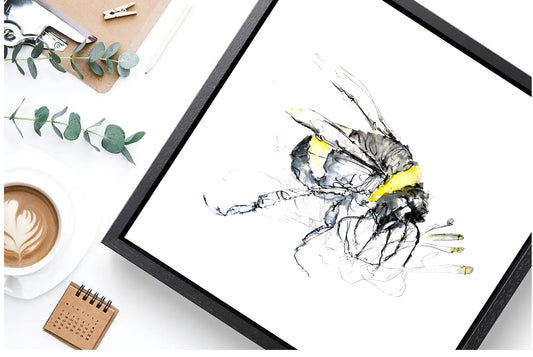 Limited Edition Square Canvas Print Bertie the Bumble Bee image 1