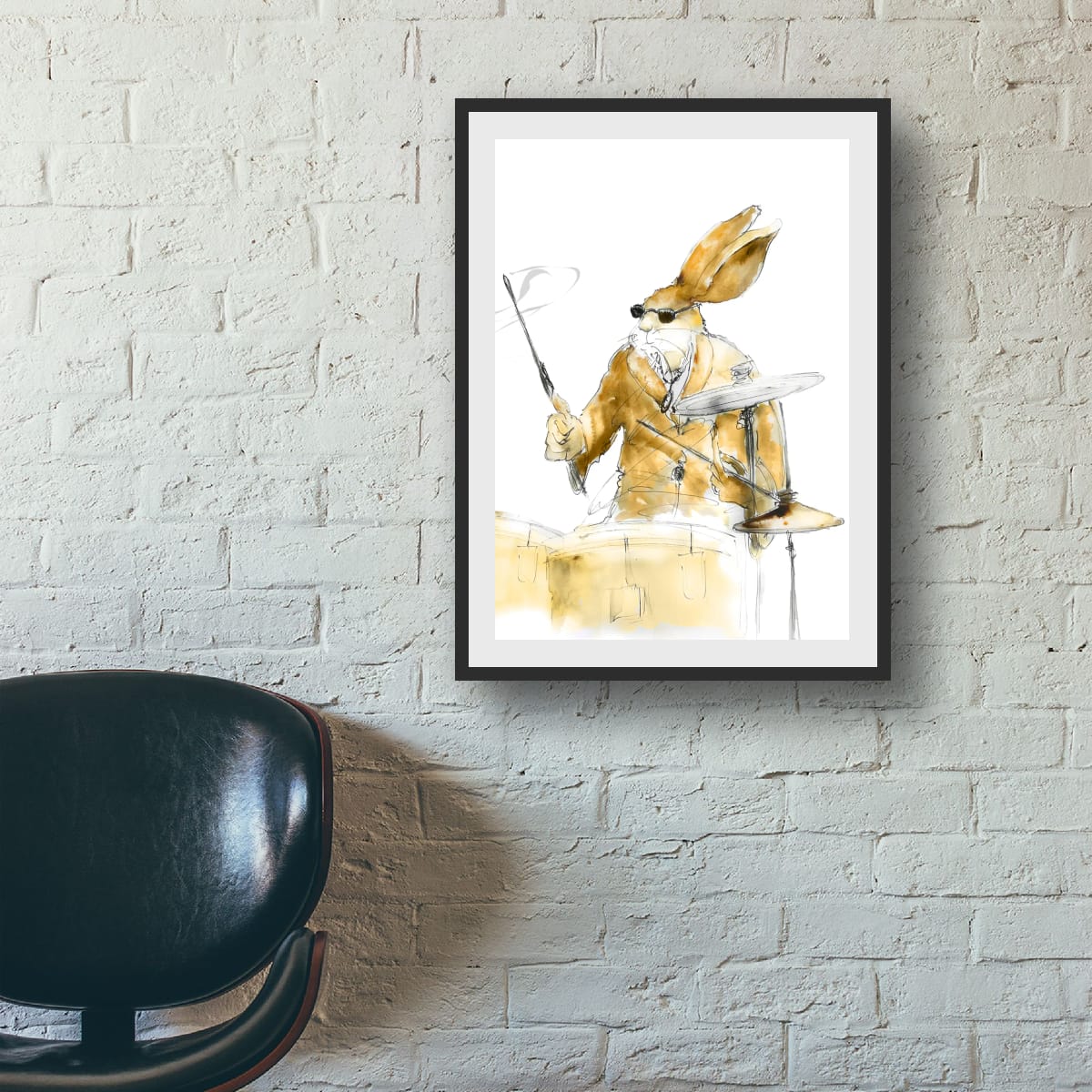 Buddy the Jazz Drummer – Framed Fine Art Print
