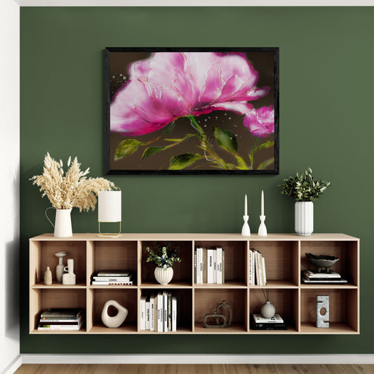Limited Edition Canvas "Blooming Serenity: Exquisite Peony Floral Artwork"