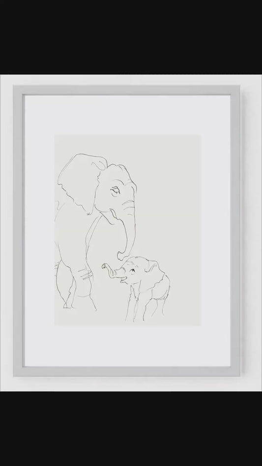 Elephant Family – Set of 3 Nursery Wall Art